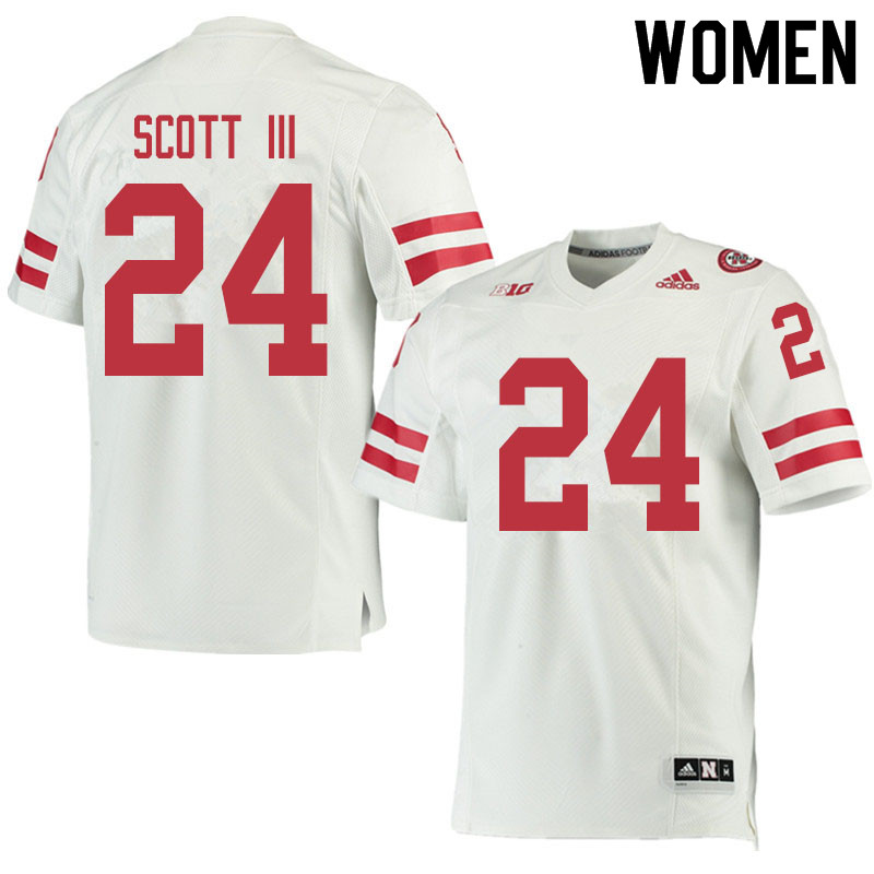 Women #24 Marvin Scott III Nebraska Cornhuskers College Football Jerseys Sale-White - Click Image to Close